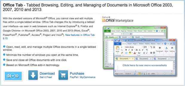「Office Tab」Microsoft Officeの煩わしい「１つのタスクバーに格納される」を解消するツール！